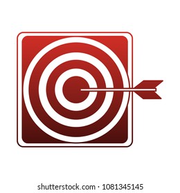 Target dartboard symbol on red lines