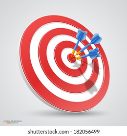 Target with darts, Target 3d icon, Vector illustration