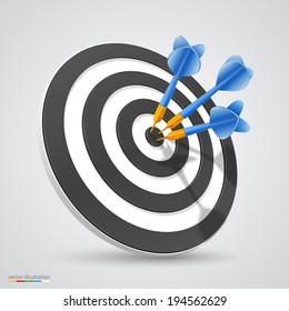 Target with darts, Target 3d icon, Vector illustration