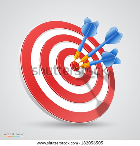 Target with darts, Target 3d icon, Vector illustration