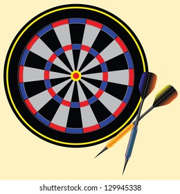 Target darts and arrows to play. Vector illustration.