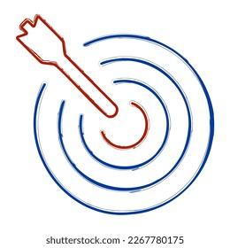 broche de dardos de destino sobre fondo blanco, ilustración vectorial.