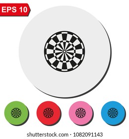 Target for darts flat round colorful vector icon.
