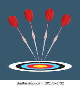 Target and darts  icon symbol vector, isolated on blue background, illustration Vector EPS 10 