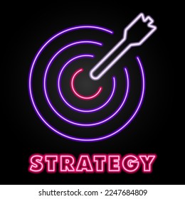 target darts neon sign, modern glowing banner design, colorful modern design trends on black background. Vector illustration.