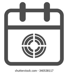 Target Date vector icon. Style is flat symbol, gray color, rounded angles, white background.