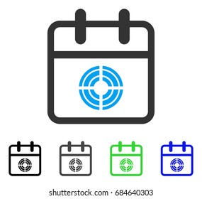Target Day flat vector pictograph. Colored target day gray, black, blue, green pictogram variants. Flat icon style for application design.