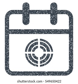Target Day grainy textured icon for overlay watermark stamps. Flat symbol with dirty texture. Dotted vector smooth blue ink rubber seal stamp with grunge design on a white background.