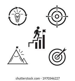Target. Designation of success in the game, hitting the target, perfection of business strategy, set of mark production efficiency, the possibility of competition. Ideal solution. Archery symbol