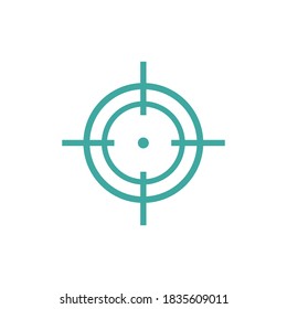 Icono de destino. Apunte a la marca de ojos del cursor del foco del disparo del francotirador. Vector aislado en blanco