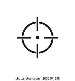 Target destination icon. Aim sniper shoot focus cursor bull eye mark. Vector isolated on white
