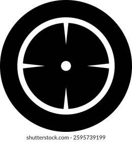 Target destination icon in black flat style. Vector for apps or web shooting sniper rifle target circle logo for a gun sight and a focus sign Crosshairs Bullseye isolated on transparent background