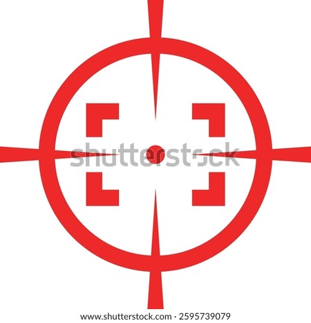 Target destination icon in red line style. Vector for apps or web shooting sniper rifle target circle logo for a gun sight and a focus sign Crosshairs Bullseye isolated on transparent background