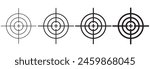 Target destination icon set. Aim sniper shoot group. Focus cursor bull eye mark collection eps 10