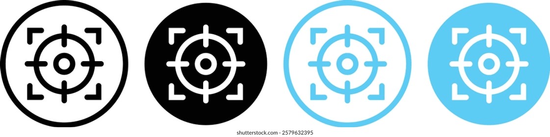 Target destination icon set. Goal symbol collection. Simple target with arrow. Darts icon 