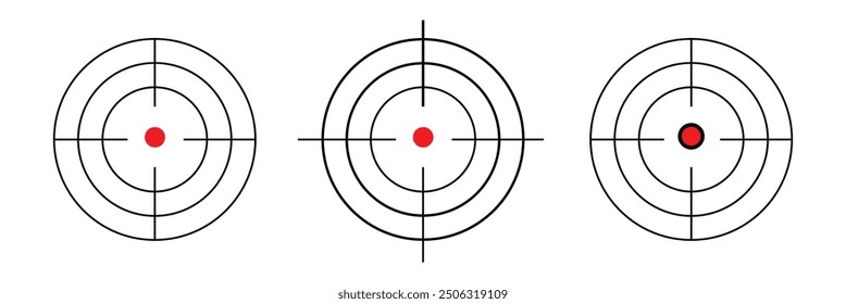 Target destination icons set. Aim sniper shoot symbols on white background .EPS10