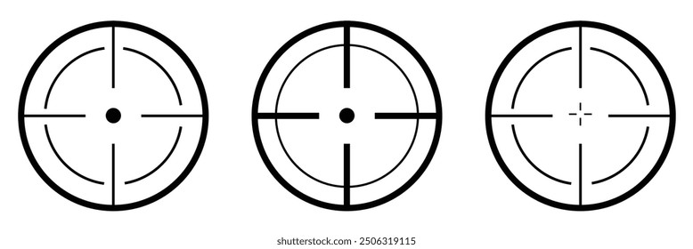 Target destination icons set. Aim sniper shoot symbols on white background .EPS10