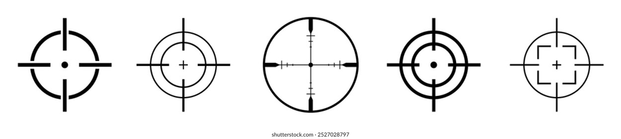 Zielzielsymbole festgelegt. Zielt auf Scharfschützen-Shooting-Symbole.