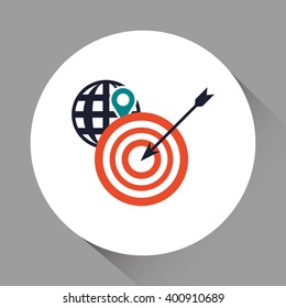 target and Digital marketing design, vector illustration