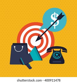 target and Digital marketing design, vector illustration