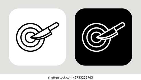 Target Divider Icon In Black and White Line Style