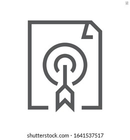Target document vector icon design, 48X48 pixel perfect and editable stroke.