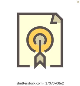 Target document vector icon design, 48X48 pixel perfect and editable stroke.