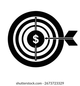 Target with Dollar Goal Icon Vector