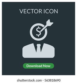 Target dollar head vector icon