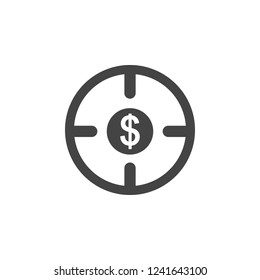 target, dollar icon. Element of business plannin icon. Glyph icon for website design and development, app development. Premium icon