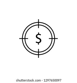 target, dollar icon. Element of finance illustration. Signs and symbols icon can be used for web, logo, mobile app, UI, UX on white background