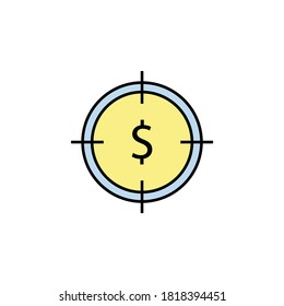 target, dollar icon. Element of finance illustration. Signs and symbols icon can be used for web, logo, mobile app, UI, UX