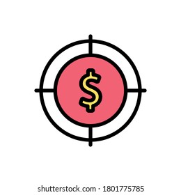 Target, dollar icon. Simple color with outline vector elements of economy icons for ui and ux, website or mobile application