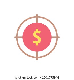 Target, dollar icon. Simple color vector elements of economy icons for ui and ux, website or mobile application