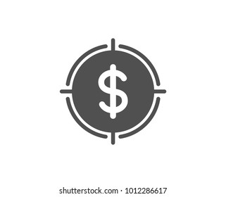 Target with Dollar simple icon. Aim symbol. Cash or Money sign. Quality design elements. Classic style. Vector