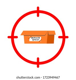 Target Donation box on white background.