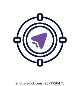 icono de doble tono de destino. icono vector para tu sitio web, móvil, presentación y diseño de logotipo.