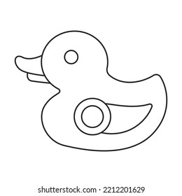 Target duck vector icon.Outline vector icon isolated on white background target duck.