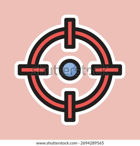 target editable cartoon style sticker vector