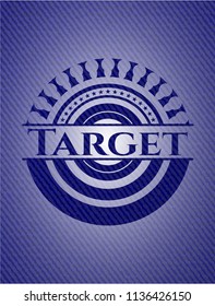 Target emblem with denim texture