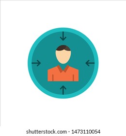 Target, Employee, Hr, Hunting, Personal, Resources, Resume  Flat Color Icon. Vector icon banner Template