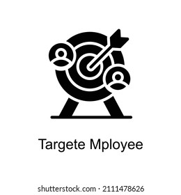 Target Employee vector Solid icon for web isolated on white background EPS 10 file