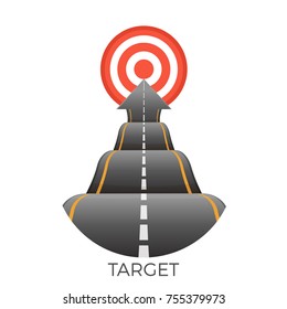 Target at end of bumpy road going to goal vector