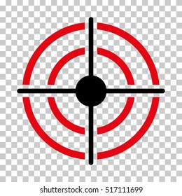 Target EPS vector icon. Illustration style is flat iconic bicolor intensive red and black symbol.