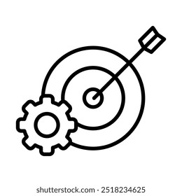 Target establishment icon. Set up goals and targets. Company vision and mission icon