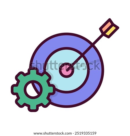 Target establishment icon. Set up goals and targets. Company vision and mission icon