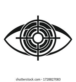 Icono de examen ocular objetivo. Ilustración simple del icono vectorial del examen ocular objetivo para el diseño web aislado en fondo blanco