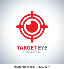 Target eye symbol icon. Vector illustration, Logo template design