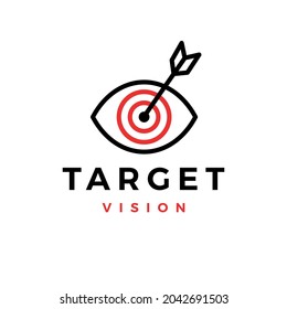 target eye vision arrow insight market logo vector icon illustration