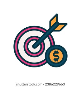 target filled color icon. vector icon for your website, mobile, presentation, and logo design.